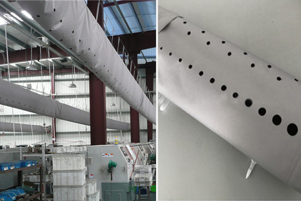 纖維織物布袋風(fēng)管，通風(fēng)管，索斯風(fēng)管，激光沖孔切割工藝